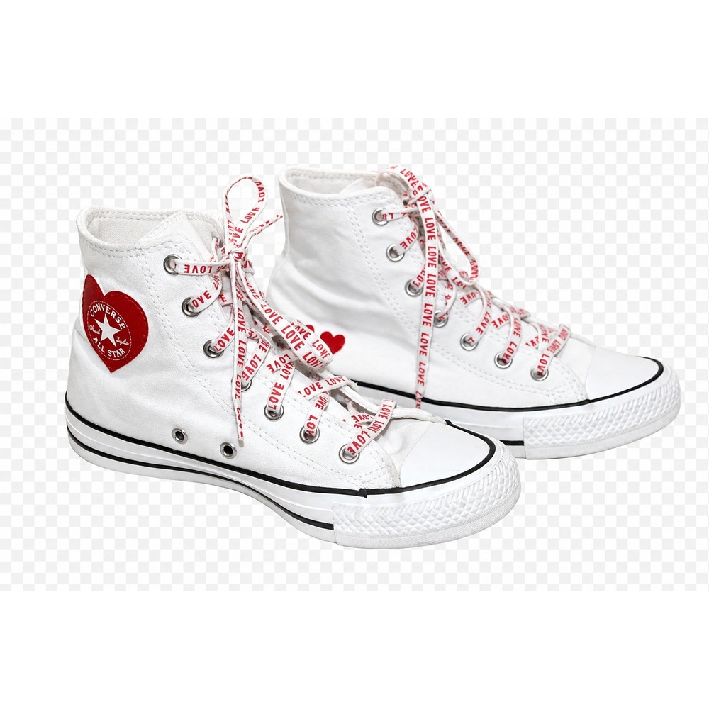 Converse Chuck Taylor All Star Crafted with Love Heart High Top Kids 4 White